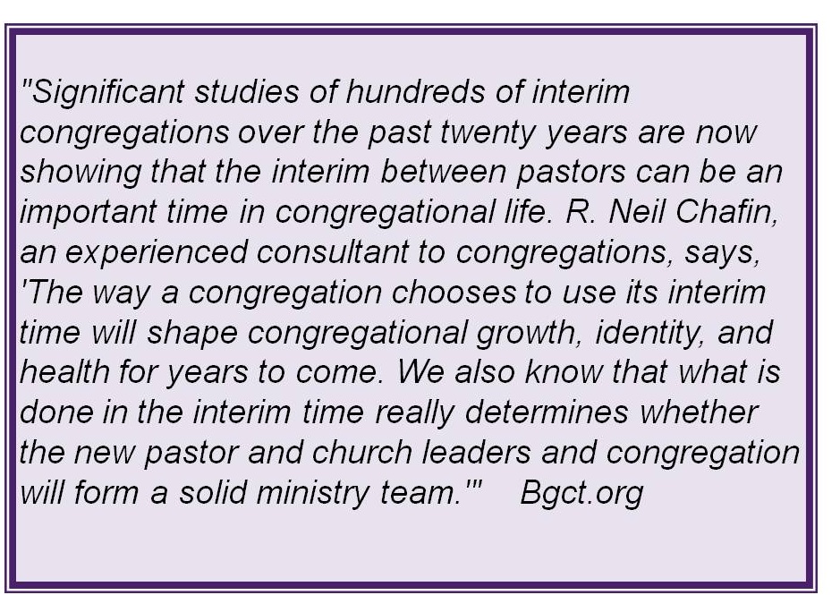 Significant studies show the importance of a transitional time in a church's history